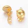 Golden Brass Clip-on Earring Findings For Non-Pierced Ears Jewelry X-KK-E026-G-2