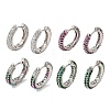Brass Micro Pave Cubic Zirconia Hoop Earrings KK-CBA8324-24P-2