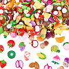 190g Opaque Resin Fruit & Vegetable Adhesive Back Cartoon Stickers RESI-SC0036-50-1