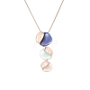 3 Irregular Heart Petal Zinc Alloy Enamel Pendant Necklaces for Women FS-WGE692F-01-3