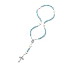 Synthetic Turquoise Rosary Bead Necklaces NJEW-TA00122-02-4