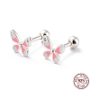 Butterfly 925 Sterling Silver Stud Earrings for Girl Women EJEW-I259-05S-1