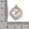 Rhodium Plated 925 Sterling Silver Micro Pave Clear Cubic Zirconia Pendants STER-C009-14P-3