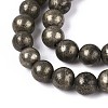 Natural Pyrite Beads Strands X-G-S249-01-8mm-3
