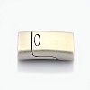 Tarnish Resistant Rectangle 304 Stainless Steel Matte Magnetic Necklace Clasps X-STAS-O035-12A-1