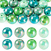 20Pcs 4 Colors UV Plating Opaque Acrylic Beads MACR-TADJ0001-03A-1