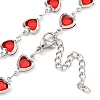 304 Stainless Steel & Glass Heart Link Chain Necklaces NJEW-P315-03P-06-2