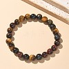 Natural Tiger Eye Bead Stretch Bracelets BJEW-K212-B-005-2