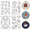 4 Sheets 11.6x8.2 Inch Stick and Stitch Embroidery Patterns DIY-WH0455-191-1