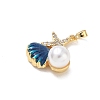 Brass Enamel Pendants RB-CBA2CEF-01G-02-2