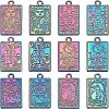 CHGCRAFT 12Pcs 6 Style Rack Plating Rainbow Color Alloy Pendants FIND-CA0004-52-1