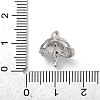 925 Sterling Silver Pave Clear Cubic Zirconia Flower Pendant Bails STER-P068-05P-3