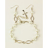 Glass Pearl Jewelry Sets for Easter: Bracelets & Earrings SJEW-JS00437-01-1