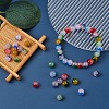 6 Style Spray Painted Glass Beads Strands GGLA-YW0001-08-6