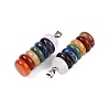 Chakra Theme Natural Amethyst & Topaz Jade & Red Agate & Quartz Crystal & Red Jasper & Lapis Lazuli & Green Aventurine Pendants G-N344-06B-2