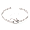 201 Stinless Steel God Eye of Horus Cuff Bangles for Women BJEW-P337-01P-2