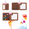 2Pcs 2 Styles Wood Magnetic Flip Top Paintbox AJEW-DC0001-26-1