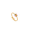 Daisy 304 Stainless Steel Enamel Open Cuff Rings for Women RJEW-M061-01G-06-1