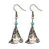 Synthetic Turquoise Dangle Earrings EJEW-JE05793-1