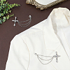 Cross Alloy Rhinestone Lapel Pin Backs JEWB-WH0051-057P-4