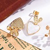 Rack Plating Heart Brass Stud Earrings for Women EJEW-C125-26G-4