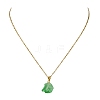 Dyed Natural Quartz Crystal Nuggets Pendant 304 Stainless Steel Cable Chain Necklaces NJEW-JN06185-3