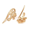 Brass Micro Pave Clear Cubic Zirconia Flower Earring Hooks KK-A274-16G-2