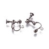 Rack Plated Brass Screw Clip-on Earring Findings KK-P169-04B-2