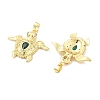 Tortoise Brass Micro Pave Cubic Zirconia Pendants KK-M325-09G-2