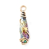 Electroplated Raw Rough Natural Quartz Crystal Copper Wire Wrapped Pendants PALLOY-JF02414-01-3