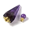 Natural Amethyst Faceted Cone Openable Perfume Bottle Big Pendants G-L524-18G-10-3