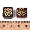 Natural Sandalwood Mala and Brass Finding Beads WOOD-T032-33A-3