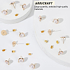 ARRICRAFT 16Pcs 2 Size Brass Stud Earring Findings KK-AR0002-64-4