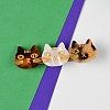 Cute Cat Cellulose Acetate(Resin) Alligator Hair Clips PW-WG98496-01-1