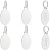 6Pcs 925 Sterling Silver Oval Charms STER-PH0002-48-1