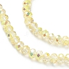 Electroplate Transparent Glass Beads Strands EGLA-K015-07E-3