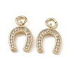 Brass Micro Pave Cubic Zirconia Charms KK-E068-VB278-2