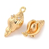 Brass Pendants With Clear Cubic Zirconia KK-S403-06G-2