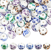Handmade Flower Printed Porcelain Ceramic Beads PORC-LT0001-12A-1