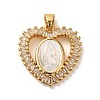 Brass Micro Pave Clear Cubic Zirconia Pendants KK-K345-08G-1