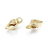 Heart Brass Lobster Claw Clasps KK-C006-22G-3