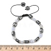 Natural  Chalcedony
 & Non-magnetic Synthetic Hematite Beaded Braided Bead Bracelets for Men Women BJEW-Z148-08P-03-3