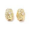 Brass Micro Pave Clear Cubic Zirconia Beads CU-CBA91C0-01G-1