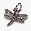 Brass Micro Pave Cubic Zirconia Charms ZIRC-K045-09B-2
