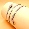 Alloy Upper Arm Open Cuff Bangles for Women BJEW-U037-01B-P-1