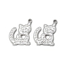 201 Stainless Steel Rhinestone Pendants STAS-V005-05P-01-1