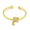 Rack Plating Brass Open Cuff Rings for Women RJEW-F162-02G-F-2