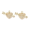 Valentine's Day Brass Micro Pave Clear Cubic Zirconia Pendants KK-Q072-10G-1