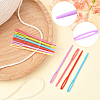 100Pcs Child Plastic Knit Needles Sewing Knitting Cross Stitch TOOL-SP0001-10-3