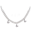 Alloy Rhinestone Butterfly Charms Boot Strap Chains AJEW-WH20048-21P-1